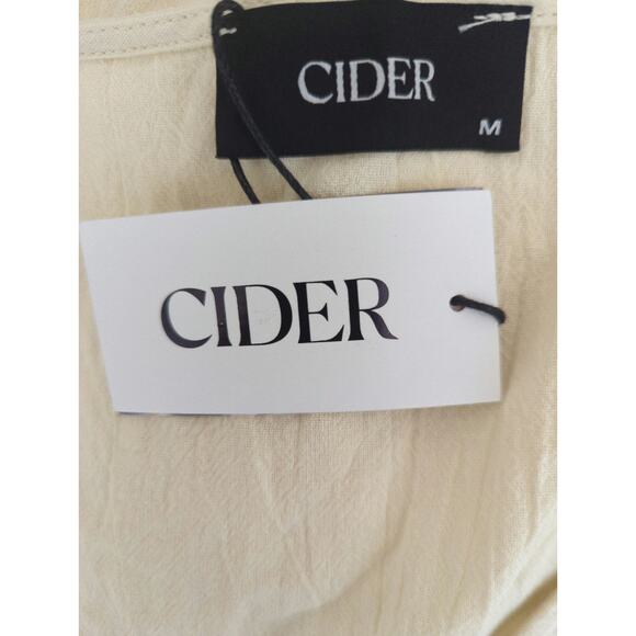 Cider Solid V-neck Yellow Button Shift Maxi Dress MEDIUM NWT Coastal Casual - Picture 9 of 10